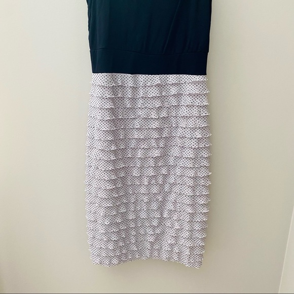 Lush Polkadot Ruffle Dress Black/Gray Sz Medium - Picture 3 of 9